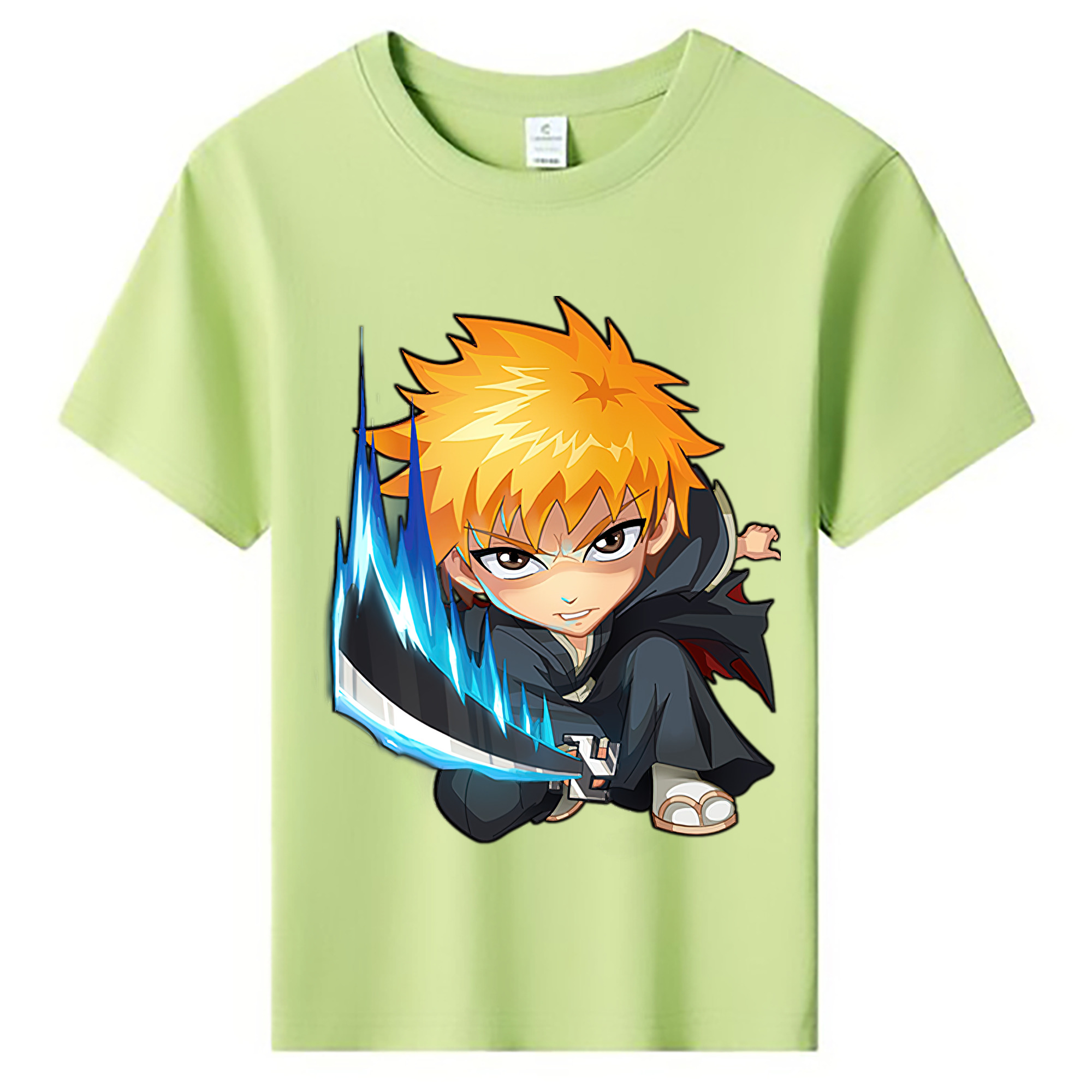 （画像用） ブリーチ 黒崎一護（くろさき いちご）BLEACH Kurosaki Ichigo 綿100％キッズTシャツ（フロントプリント）